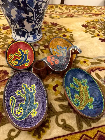 Handcrafted Beaded Decorative Bowls and Animal Figurines - Set of 4