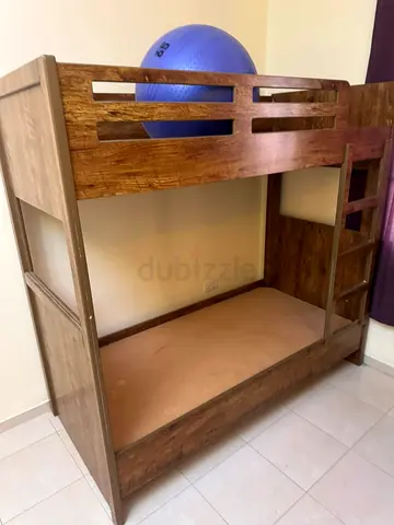 Solid Wood Bunk Bed - single Over single, Good Condition