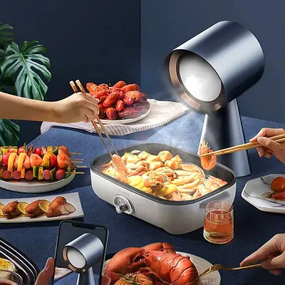 Mini Desktop Cooker Hood, 30W Portable Extractor Hood with 2 Gears Mode,