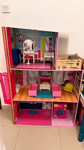 Large Wooden Dollhouse with Furnitures and Working Elevator