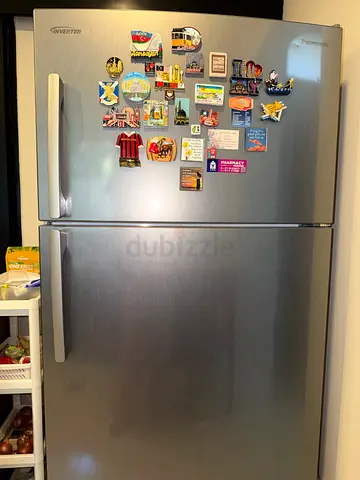 Stainless Steel Double Door Refrigerator - Good Working Condition