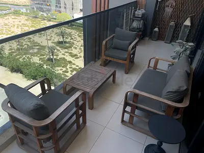 Upholster two seater  armchairs  table