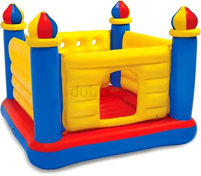 Inflatable Kids Bouncy Castle Jumper - Bright Yellow/Blue/Red