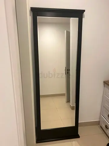 Full-Length Freestanding Mirror with Black Frame
