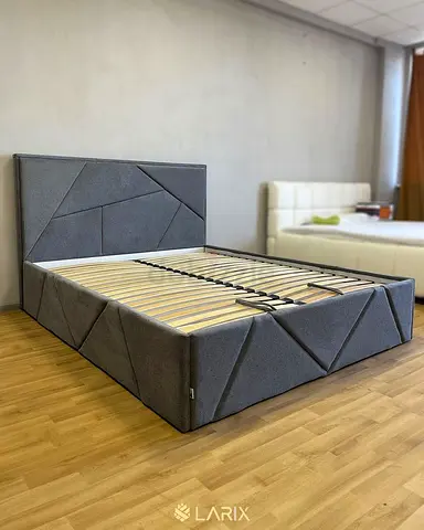 Grey Fabric Double Bed Frame with Storage Base (Queen/Double)