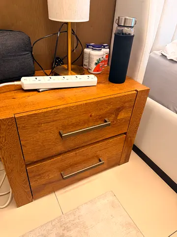 Solid Wood Bedside Table with two drawers