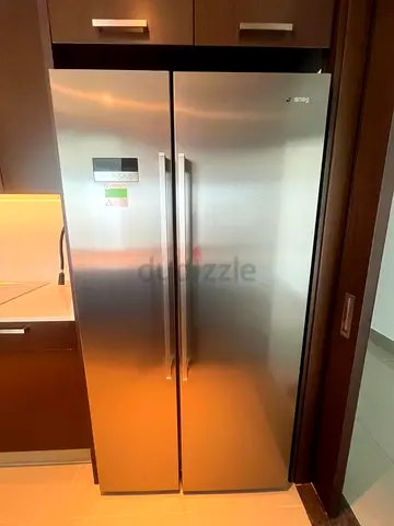Free delivery Smeg Side-by-Side Stainless Steel Fridge Freezer - Good Condition