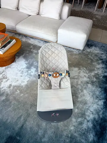 BabyBjörn Bliss Woven Baby Bouncer – Sand Grey + Original Toy