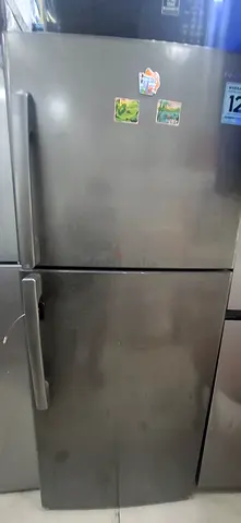 Large Double Door Stainless Steel Refrigerator - Good Working Condition