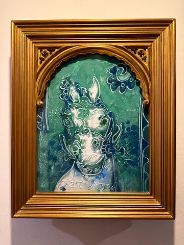 Original Signed Artwork by Jiang Yuan / Kōgen “Bronze Horse” with Gold Frame