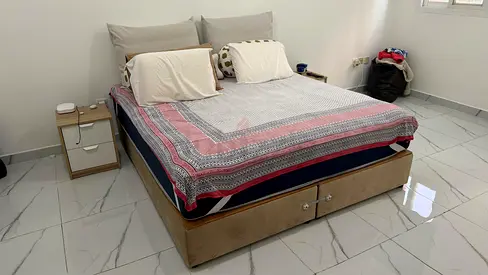 Comfortable Bed Frame with Storage Drawers, side tables  and Mattress