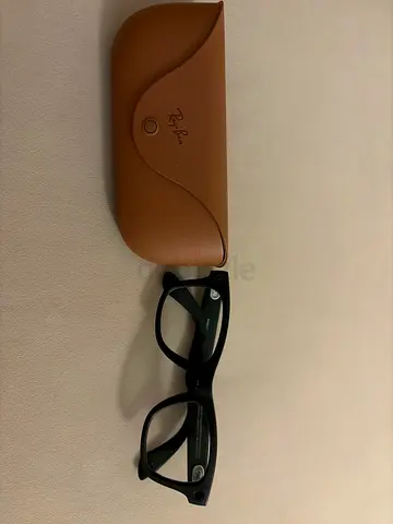 Ray-Ban black rectangular eyeglasses with case