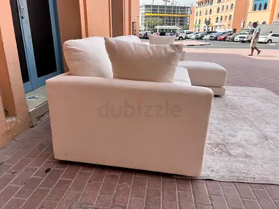 Crategbarrel L Shape Sofa Beige