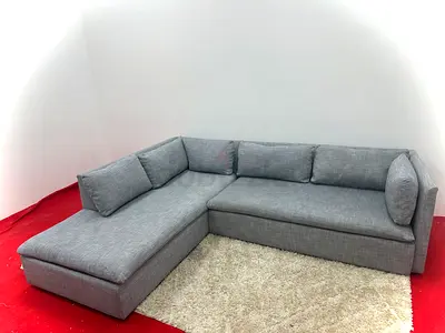 Like new condition pottery barn grey color lshape sofa