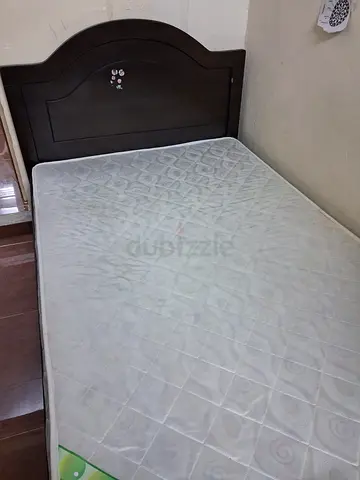 Single Wooden Bed Frame with Mattress - Good Condition