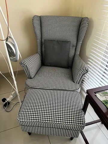 Ikea arm chair with stool
