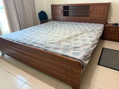 King size wooden bed