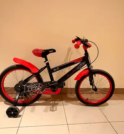 Kids 16-inch Spider themed Bicycle with Training Wheels - Good Condition