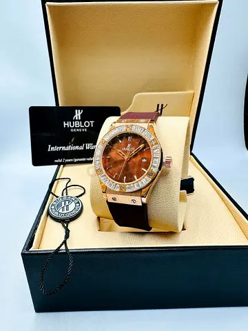 Hublot ladies quartz watch with gemstones