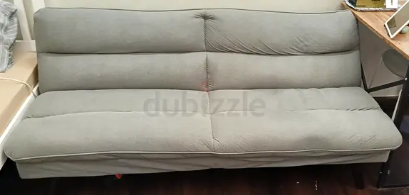 Grey fabric convertible sofa bed - good used condition 250