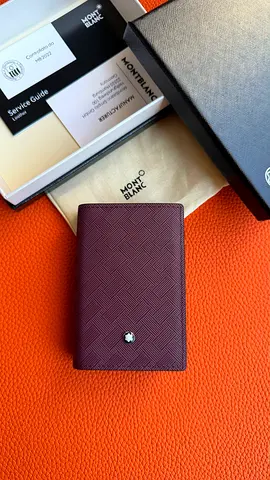 Montblanc Burgundy card Holder with Box and Papers