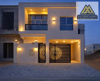 A brand-new villa, first tenant, is available for annual rent in Al Helio 2-5 Master Bedrooms Built-in Wardrobes Spacious Majlis Large Living Hall