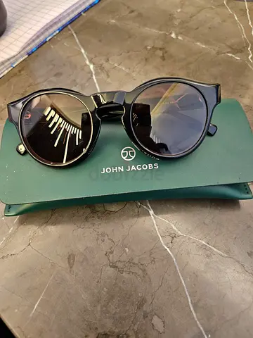 John Jacobs Round Sunglasses with Protective Case