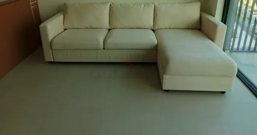 Beige color sofabed from IKEA