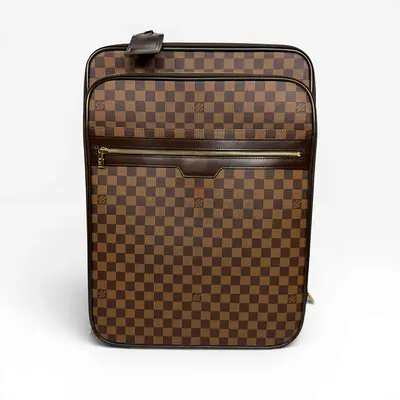 AUTHENTIC LOUIS VUITTON PÉGASE SUITCASE IN DAMIER EBENE WITH GOLD HARDWARE