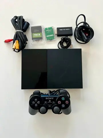Ps2 slim modded 30 games+ fmcb+mx4sio+128gb sd card + hdmi adapter plug and play