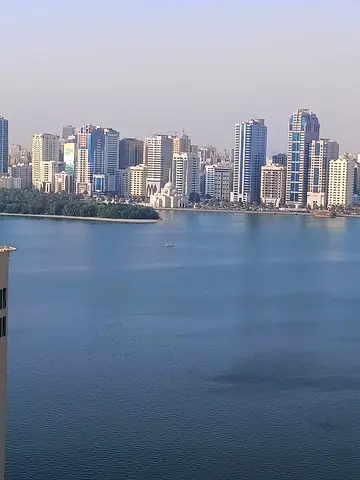 For annual rent in Sharjah – Al Majaz 3, Al Qasba A 2-bedroom apartment with a direct view of Al Majaz and Al Qasba Lagoons. The apartment features 2