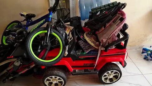 Kids toy car and bicycle