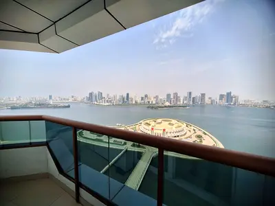 **Direct Sea View | Luxury 4BR Apartment with Maid's Room, Parking, Gym, Swimming Pool, Built-in Wa