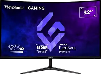 ViewSonic 32 inch Curved Gaming Monitor - 165Hz, VX3218-PC-MHD Display