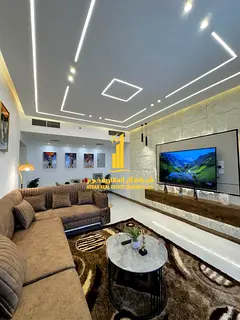 Two-bedroom apartment with a living room, fully furnished with new furniture, available for monthly