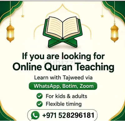 Female Online Quran Teaching with Tajweed for kids or elder ladies— Classes via WhatsApp/Botim/Zoom