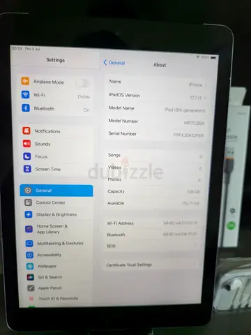Apple iPad 6 Cellular 128 GB (Good Working Condition) — 9.7-inch, Wi‑Fi