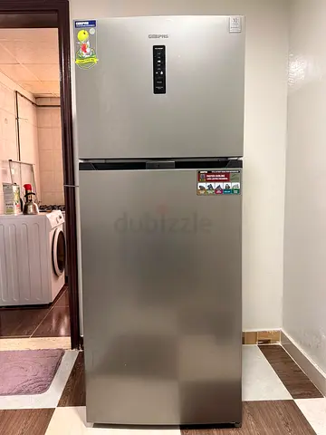 Geepas 2-door Stainless Steel Refrigerator - Good Condition