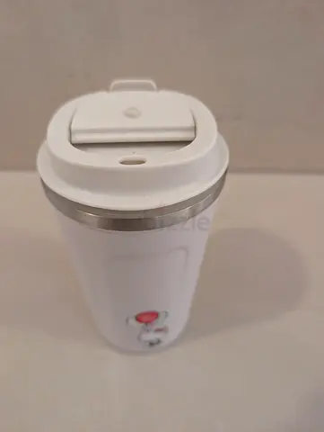 White Travel Thermos Bottle / Insulated Tumbler - 500ml