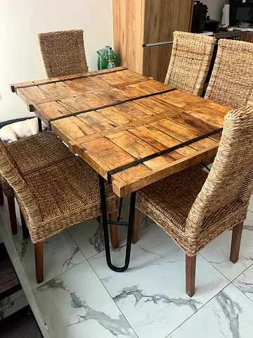 Wooden dining table.