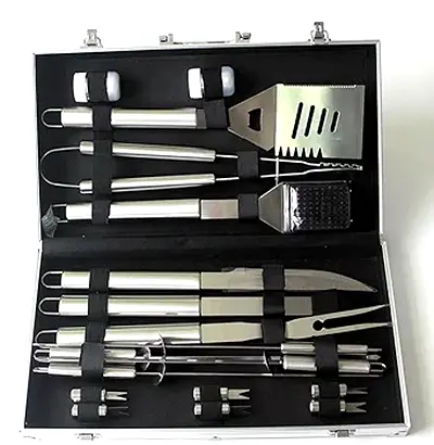 18Piece Stainless Steel Grill Tools BBQ Grill Tool Set- Grilling Accessories for Outdoor Cooking Cam