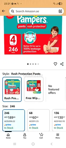 Pampers Rash Protection Pants Size 4 - Pack of 246 (Sealed)
