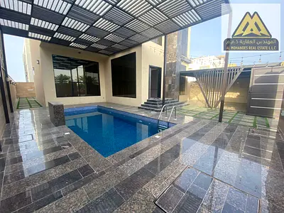 Fully Furnished 4BR Master Villa For Rent In Al Alia Ajman With Private Outbuilding Layout Featuring Covered Swimming Pool, 2 Floors, Big Closed Kitch