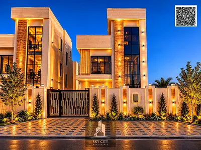 Modern villa with garden for sale directly from the owner. Dubai villa design, behind services on S