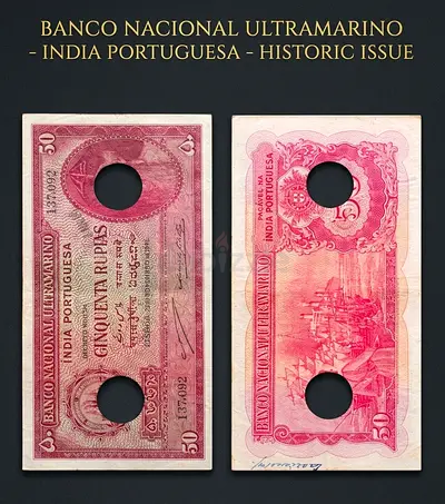 Banknote India Portuguese 50 Rupees