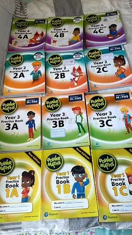 School practice workbook set: Abacus Maths Practice Books 1A–4C (12 books)