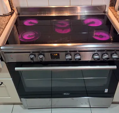 5 Burner Ceramic Electric Cooker 90x60cm TERIM, 9 oven function with turbo fan - very good condition