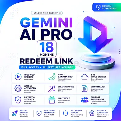 Gemini Ai Pro + VEO 3 + 5TB Drive Storage - In Own Gmail subscription ( 18 months )