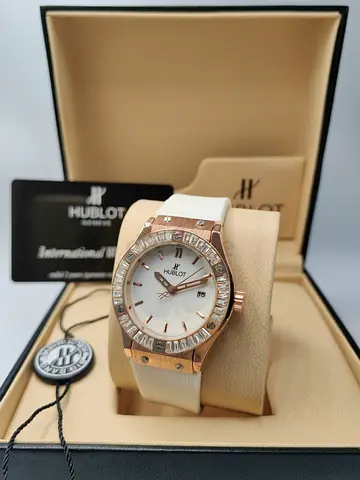 Hublot ladies quartz watch with gemstones