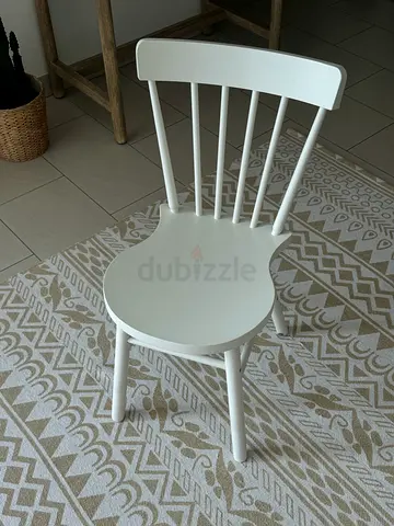 IKEA White Spindle-back Compact Chair | NORRARYD wooden